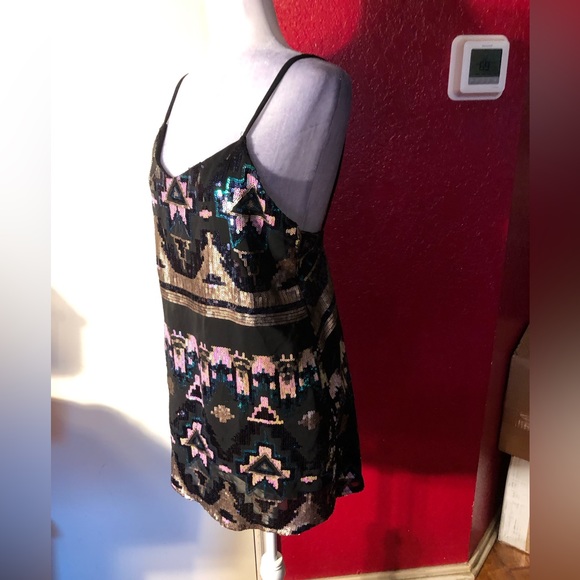 Show Me Your MuMu Criss-Cross Applesauce Sequins Aztec Print Dress - Picture 4 of 10
